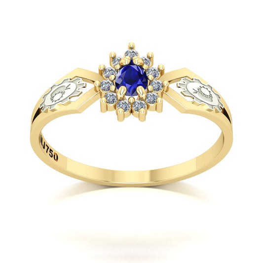 Anel de Formatura de Engenharia de Alimentos Lovely III Ouro 18k