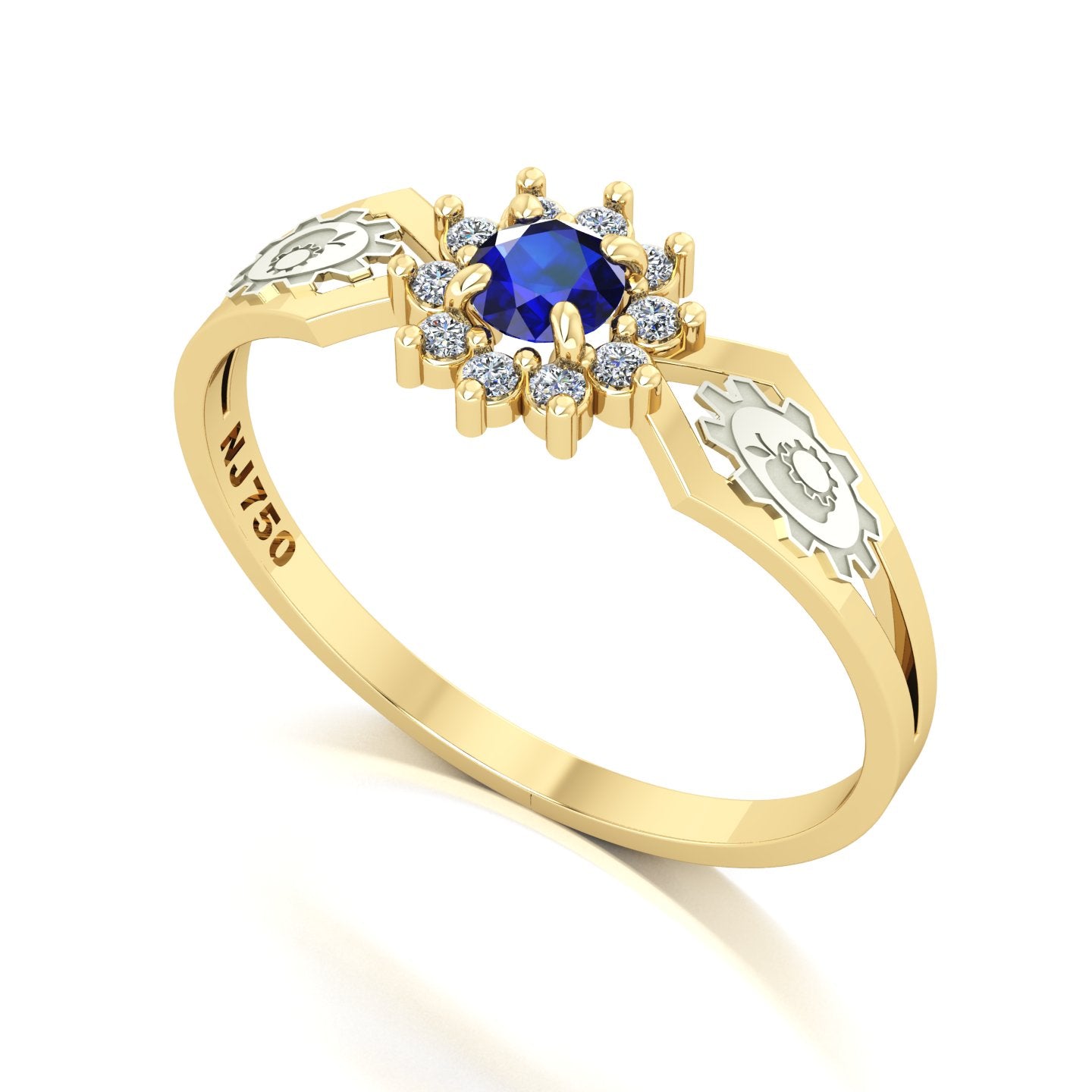 Anel de Formatura de Engenharia de Alimentos Lovely II Ouro 18k