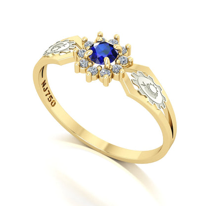 Anel de Formatura de Engenharia de Alimentos Lovely II Ouro 18k