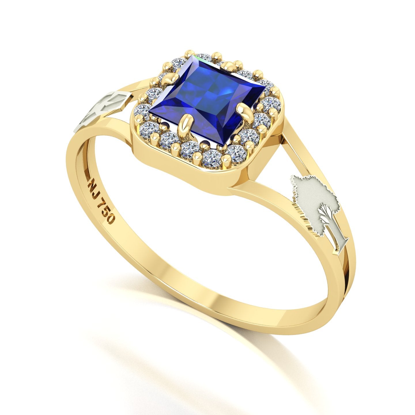 Anel de Formatura de Engenharia Ambiental Big Square Ouro 18k