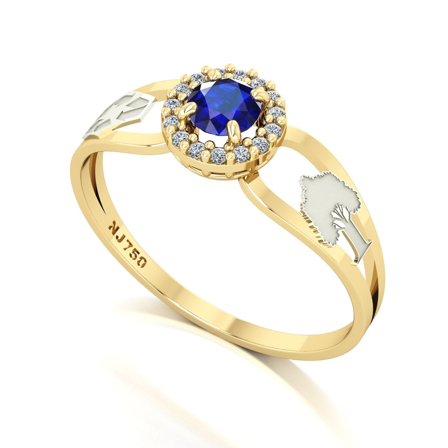 Anel de Formatura de Engenharia Ambiental Shiny Ouro 18k