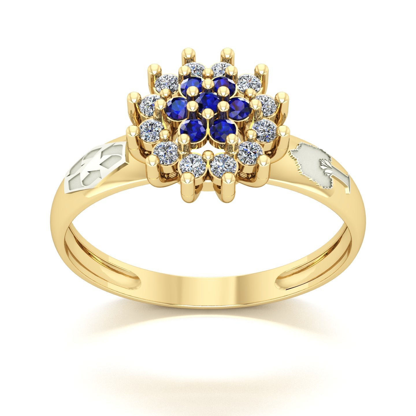 Anel de Formatura de Engenharia Ambiental Flower Ouro 18k