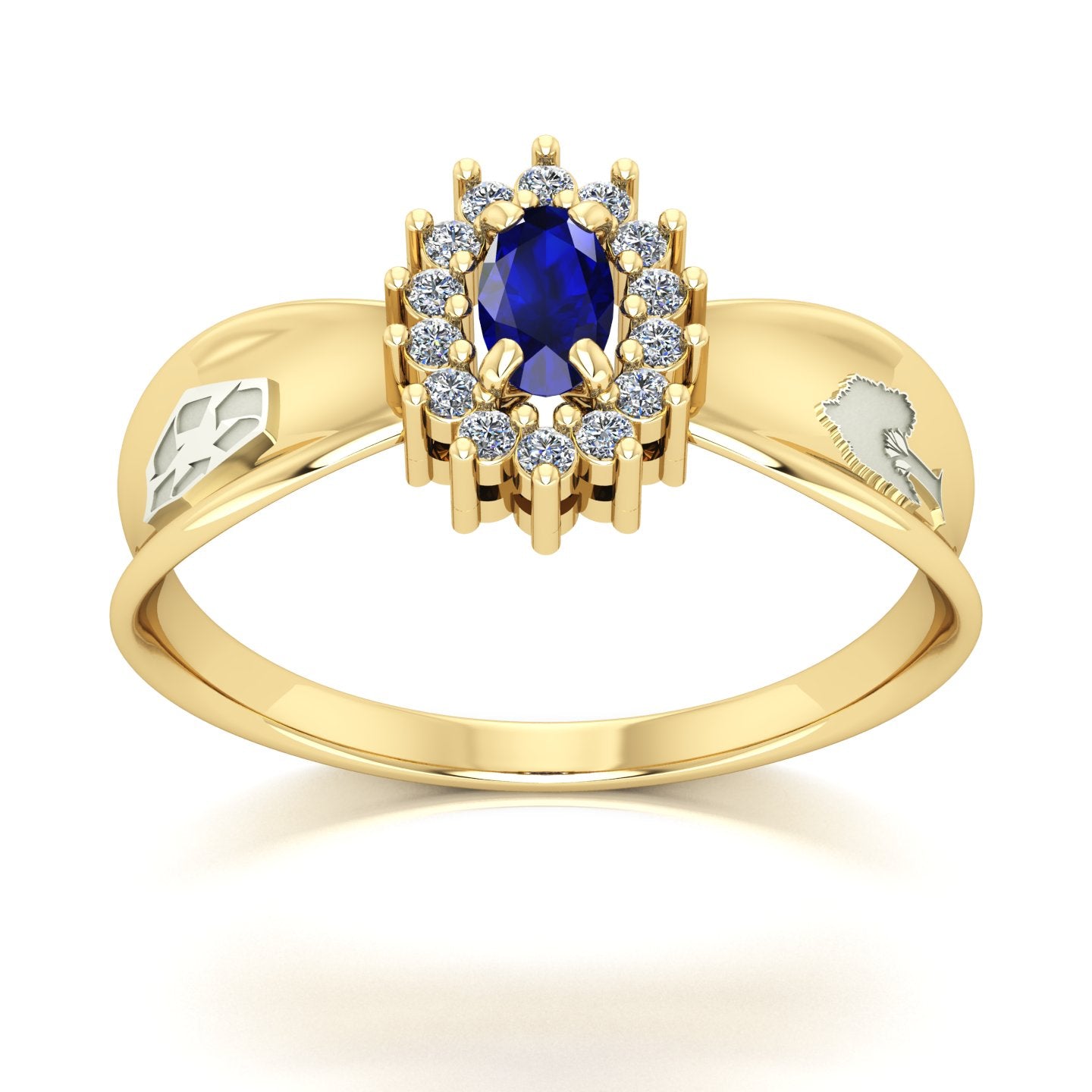 Anel de Formatura de Engenharia Ambiental Sovereign Ouro 18k