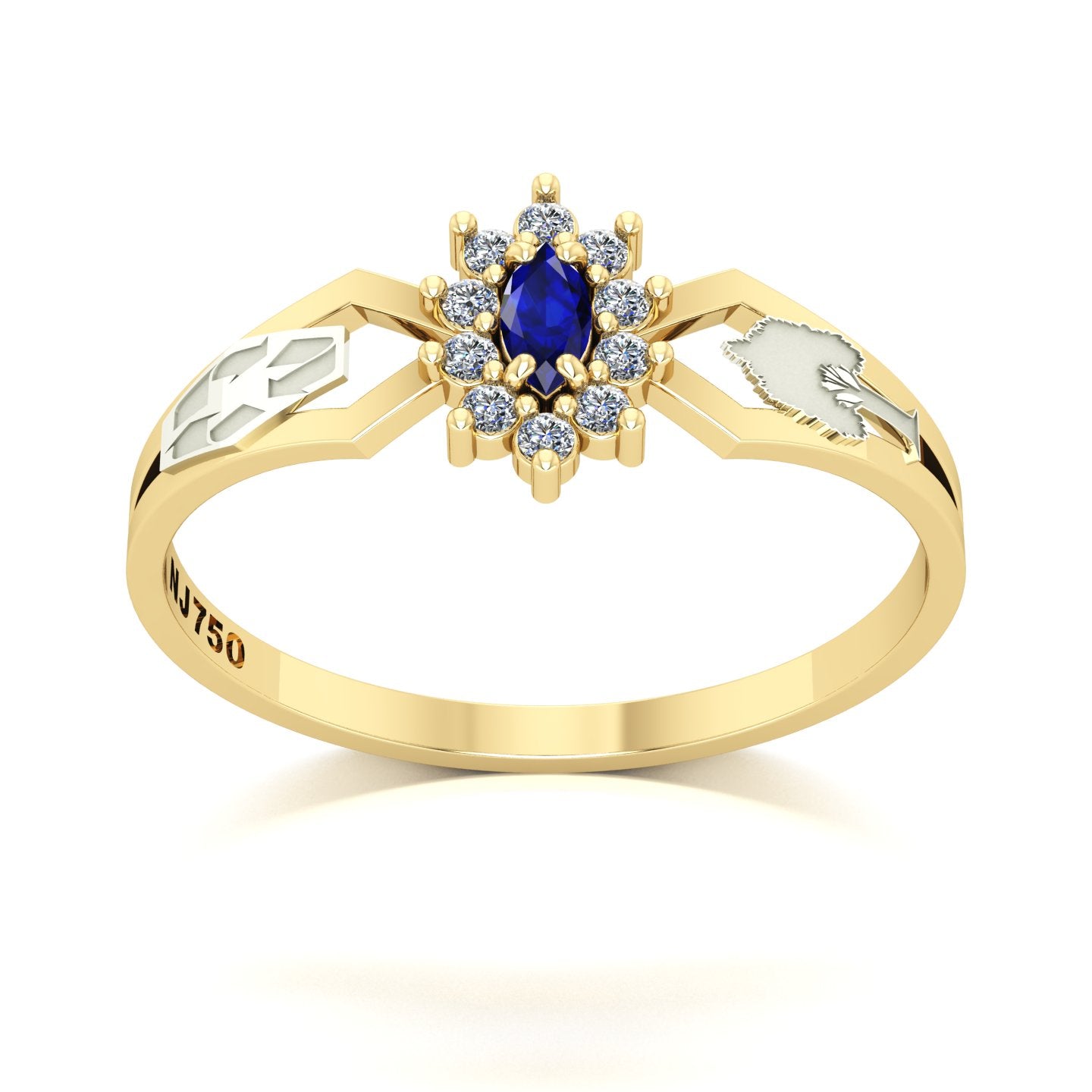 Anel de Formatura de Engenharia Ambiental Lovely Ouro 18k