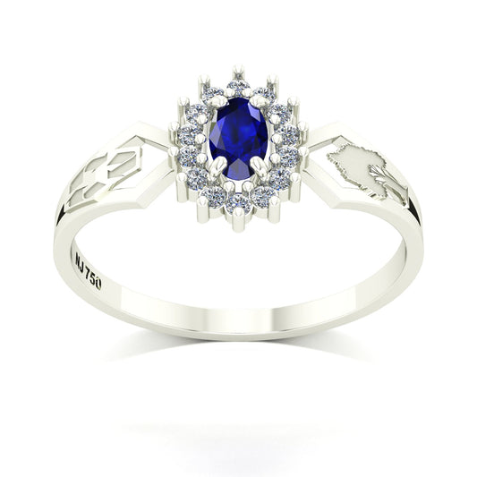 Anel de Formatura de Engenharia Ambiental Lovely IV Ouro 18k