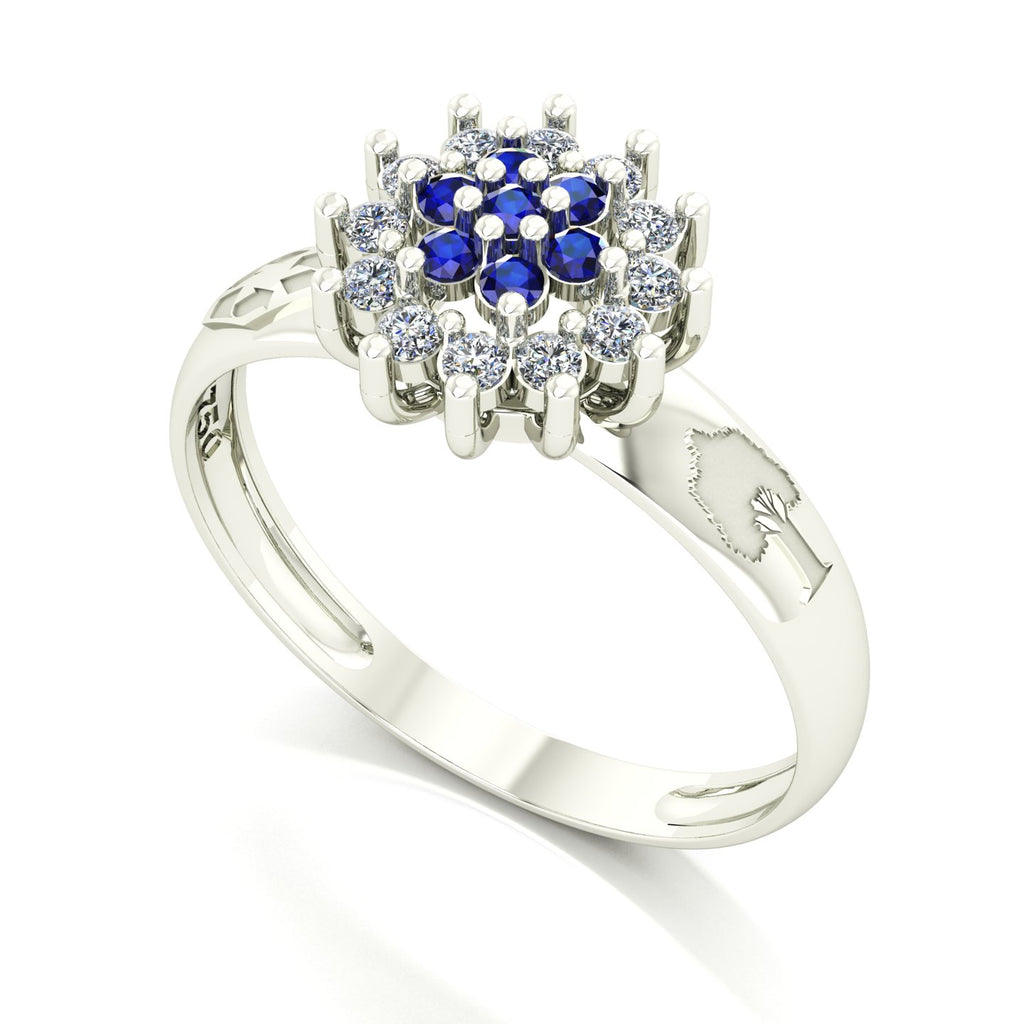 Anel de Formatura de Engenharia Ambiental Flower Ouro 18k