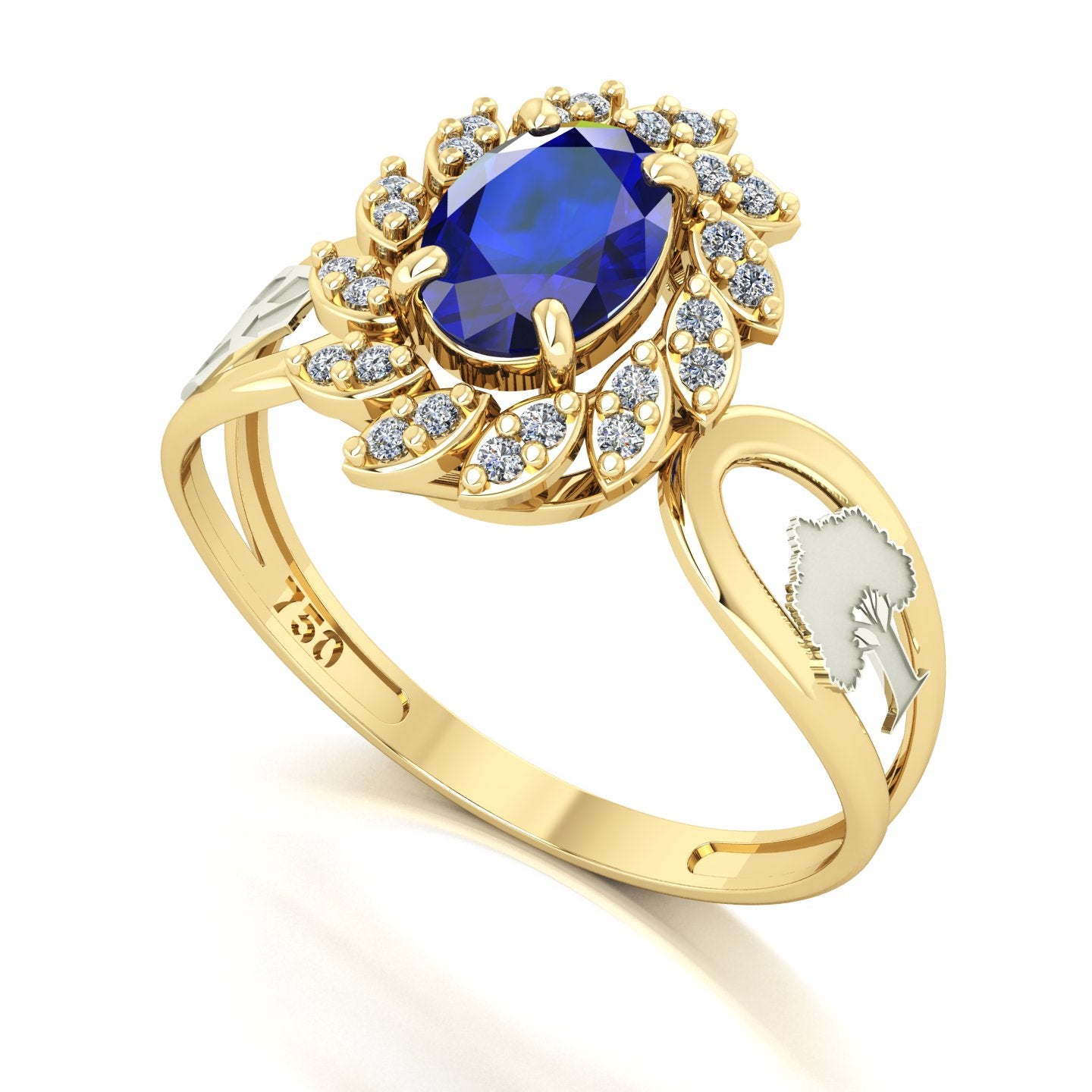 Anel de Formatura de Engenharia Ambiental Magnus Flos Ouro 18k