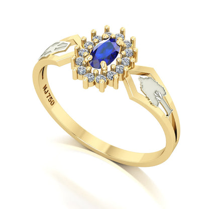 Anel de Formatura de Engenharia Ambiental Lovely IV Ouro 18k