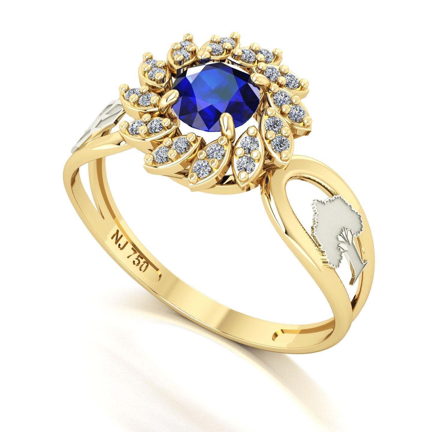 Anel de Formatura de Engenharia Ambiental Magnus Flos II Ouro 18k