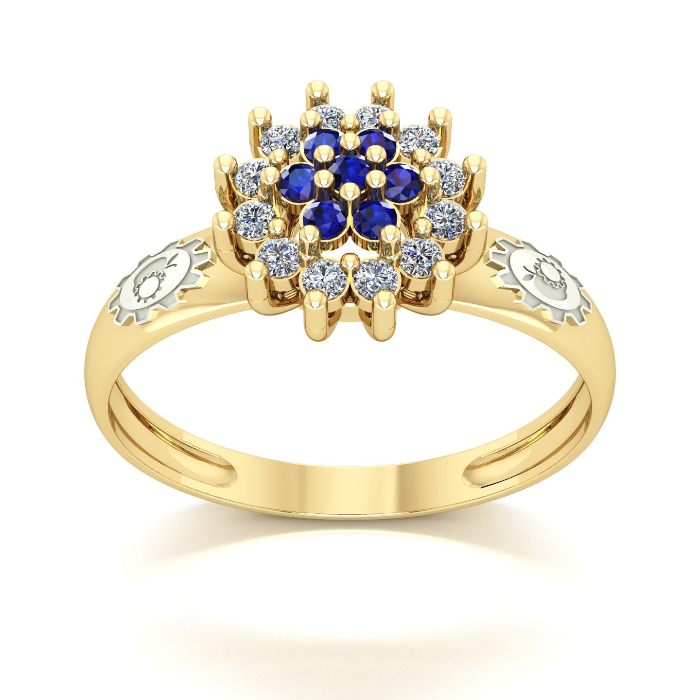 Anel de Formatura de Engenharia de Alimentos Flower Ouro 18k