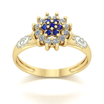 Anel de Formatura de Engenharia de Alimentos Flower Ouro 18k