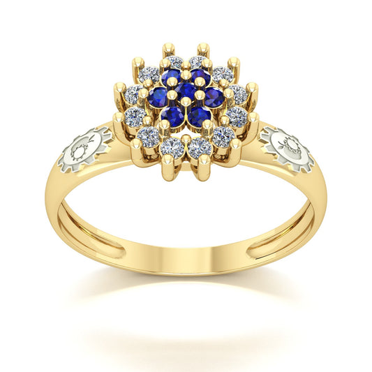 Anel de Formatura de Engenharia de Alimentos Flower Ouro 18k