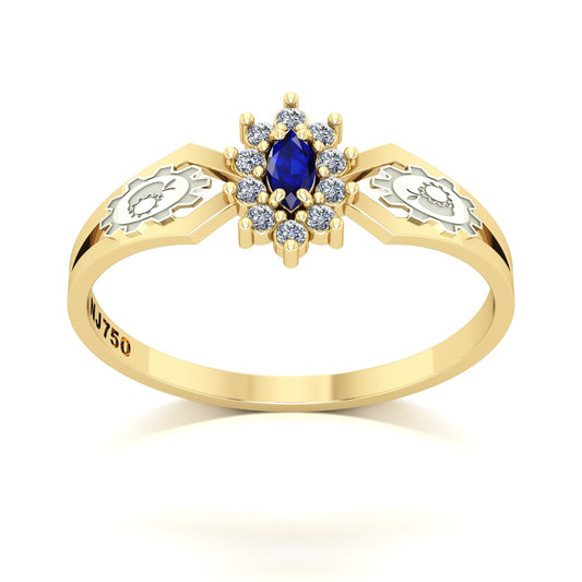 Anel de Formatura de Engenharia de Alimentos Lovely Ouro 18k