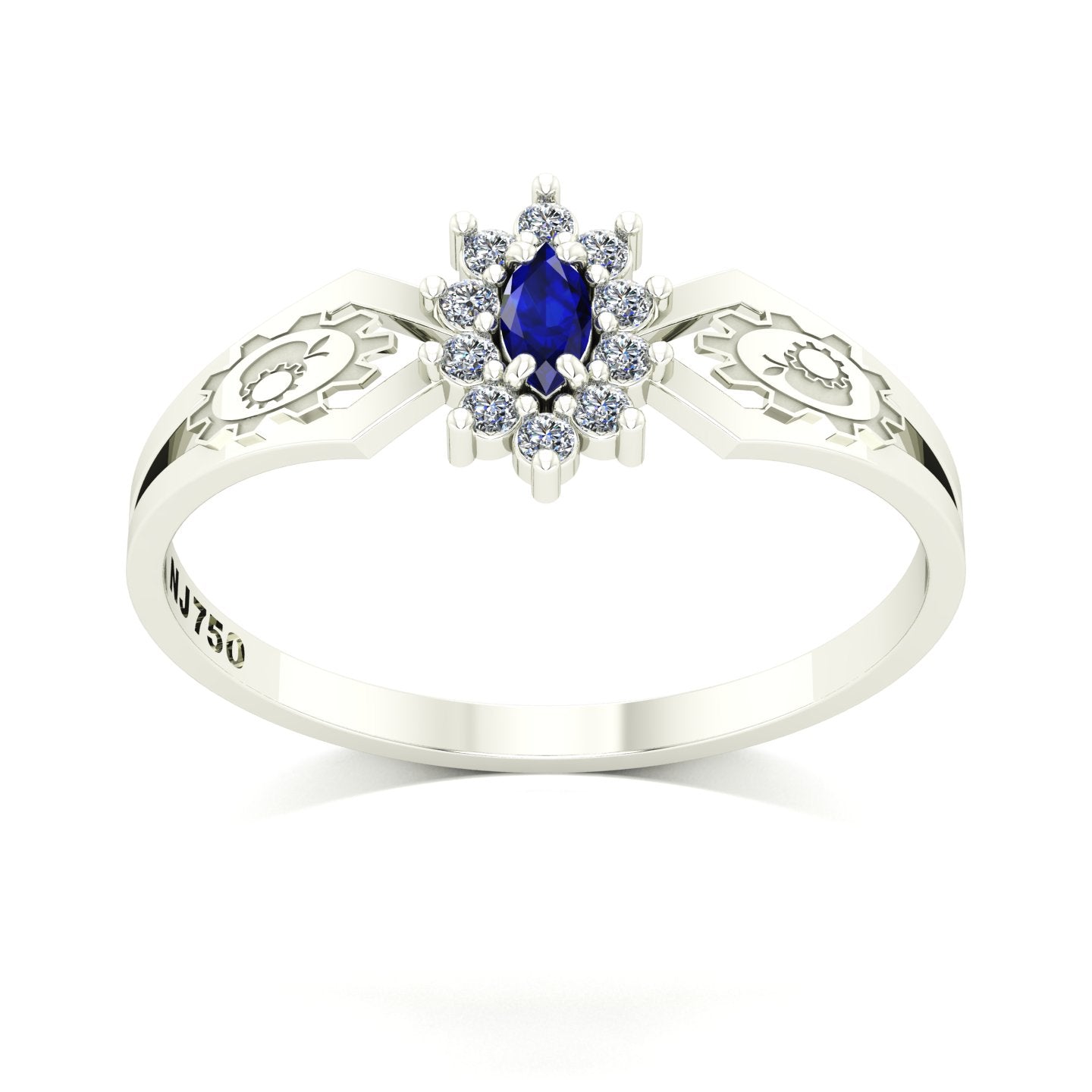 Anel de Formatura de Engenharia de Alimentos Lovely Ouro 18k