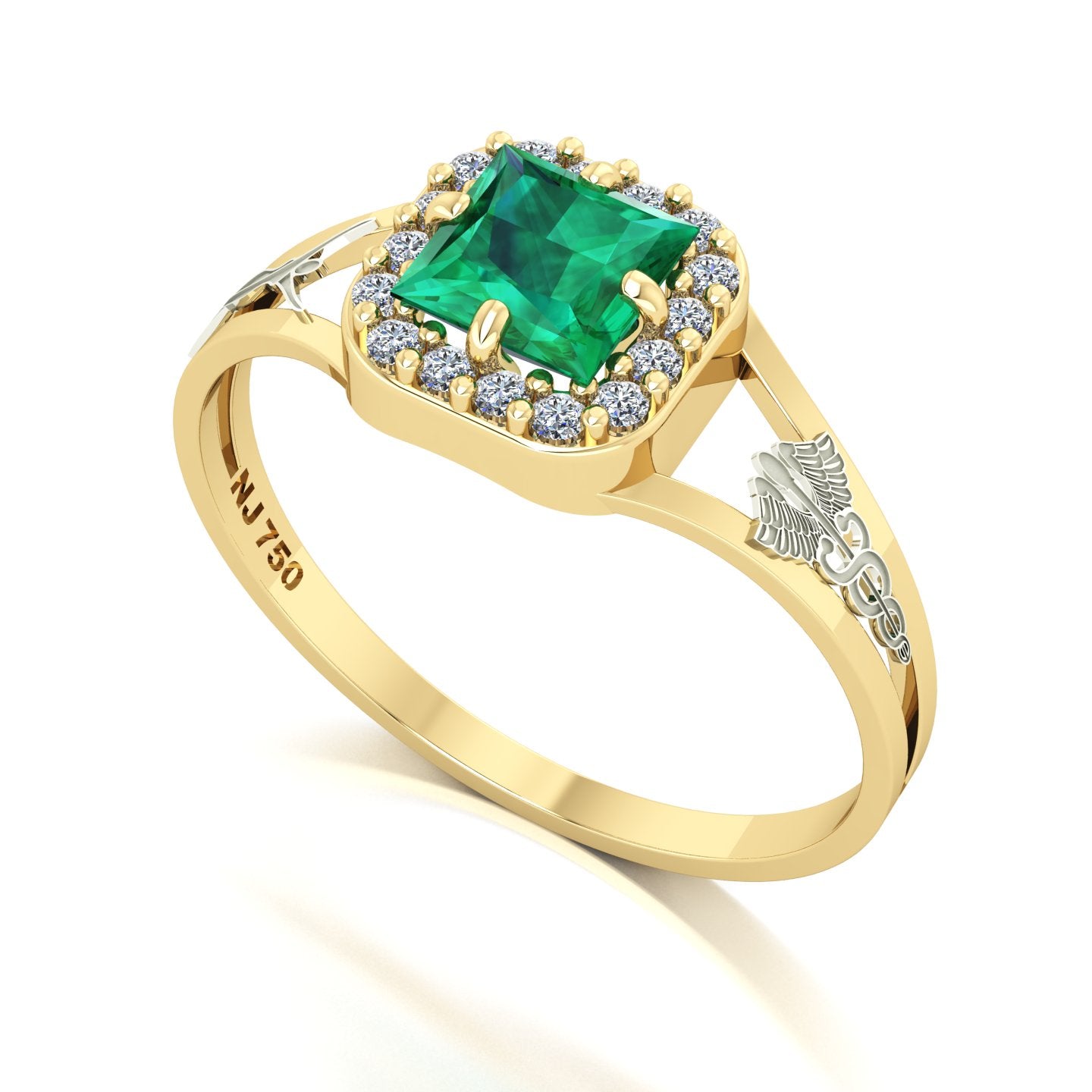 Anel de Formatura de Estética Big Square Ouro 18k