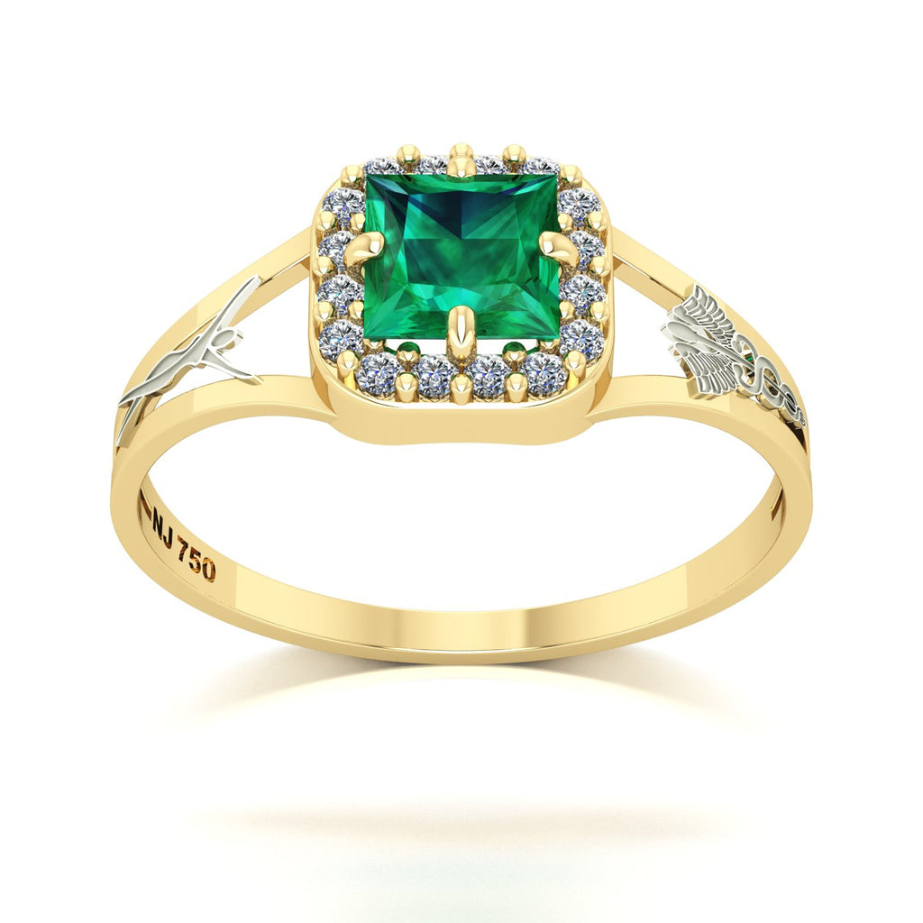Anel de Formatura de Estética Big Square Ouro 18k