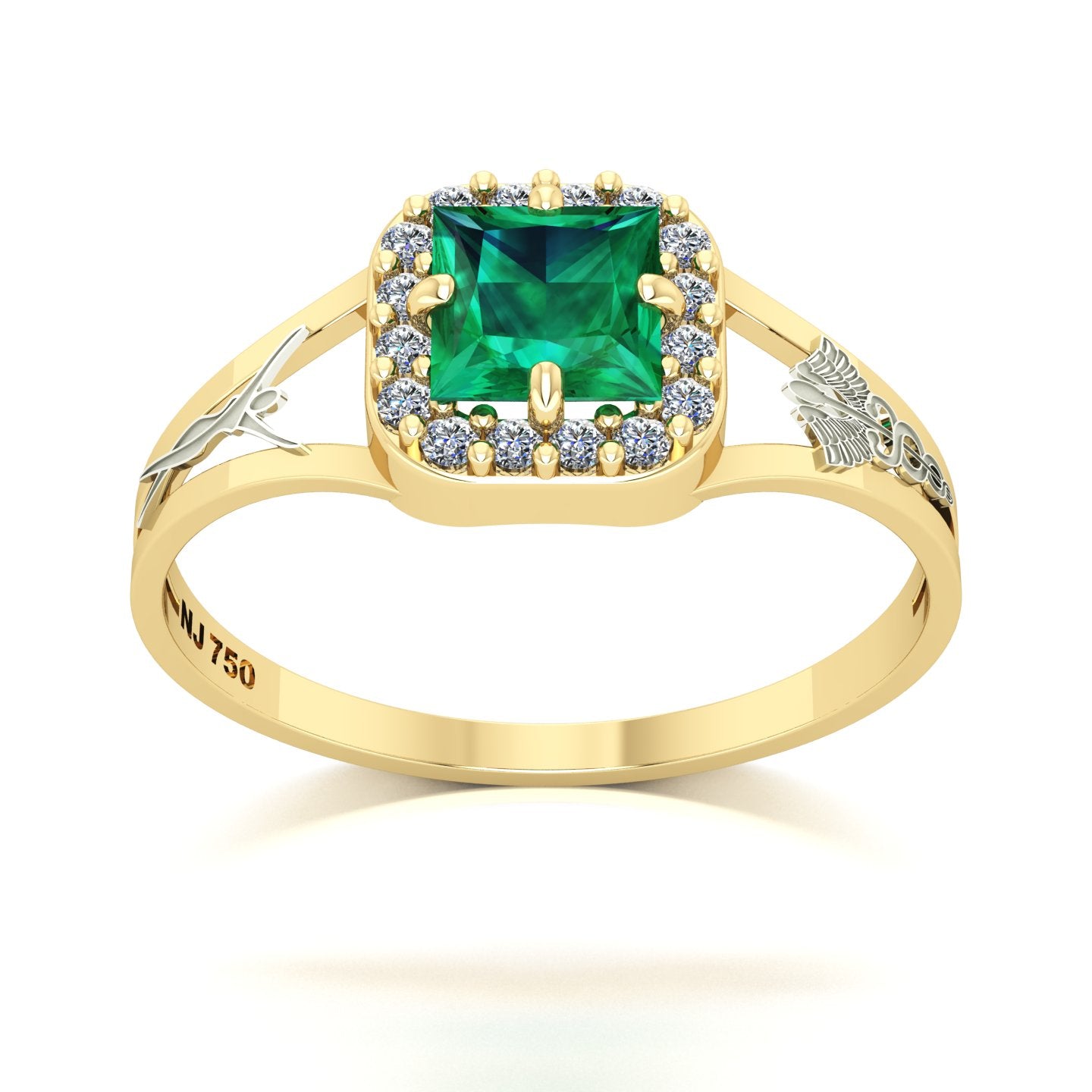 Anel de Formatura de Estética Big Square Ouro 18k