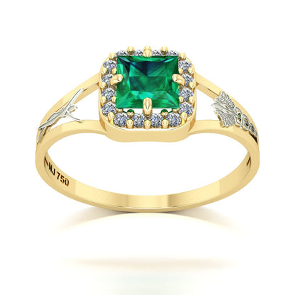 Anel de Formatura de Estética Big Square Ouro 18k