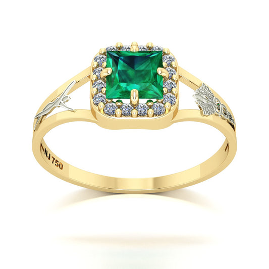 Anel de Formatura de Estética Big Square Ouro 18k