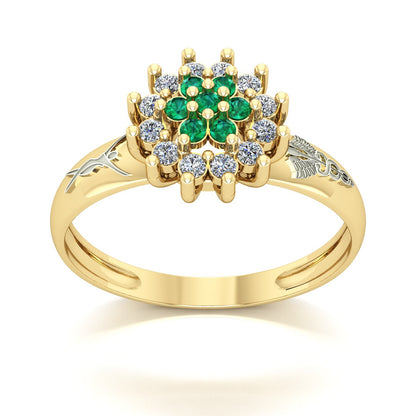 Anel de Formatura de Estética Flower Ouro 18k