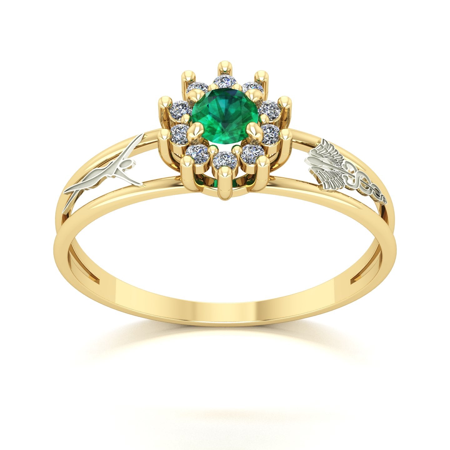 Anel de Formatura de Estética Crown Ouro 18k