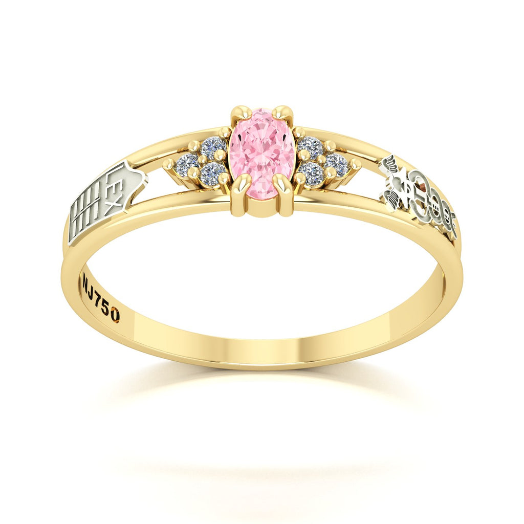 Anel de Formatura de Ciências Contábeis Eternus III Ouro 18k