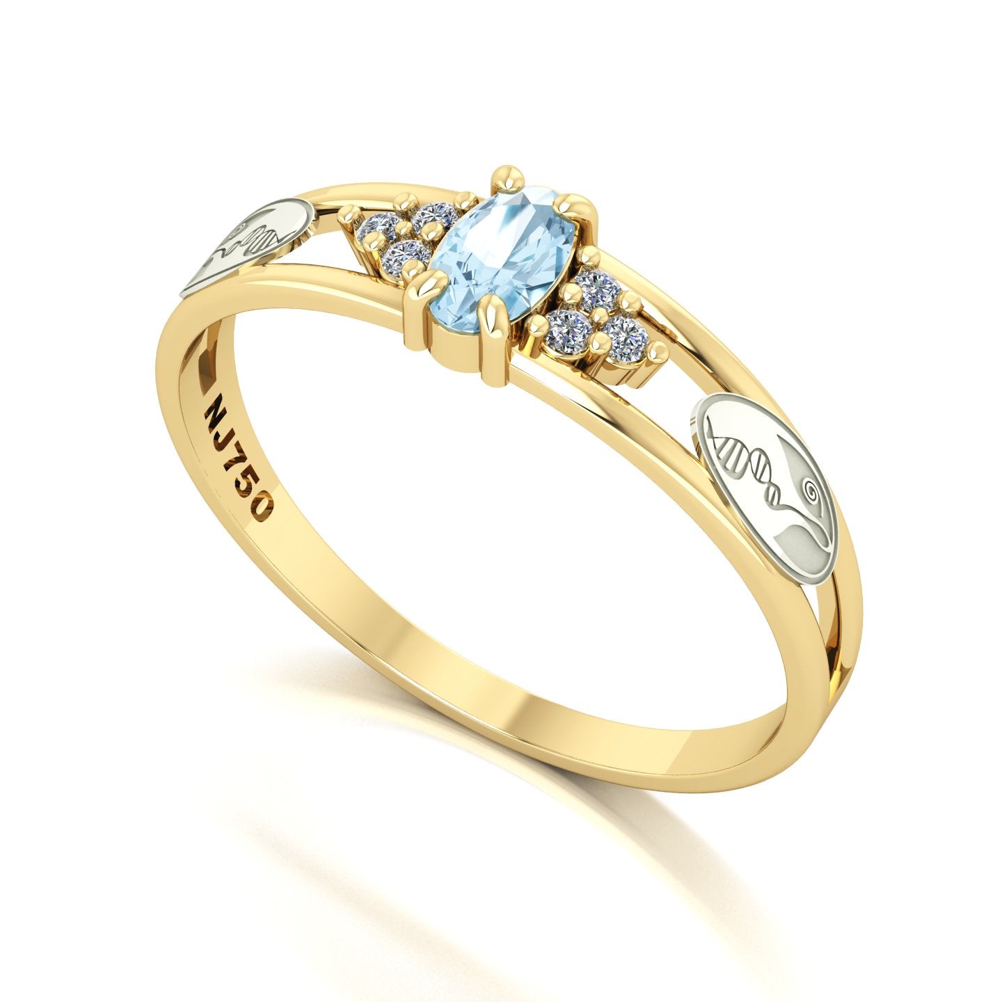 Anel de Formatura de Biologia Eternus III Ouro 18k