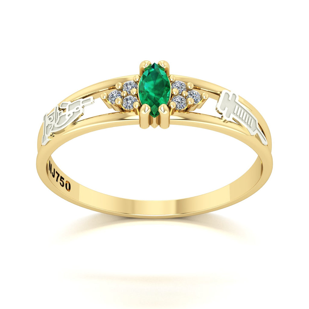 Anel de Formatura de Biomedicina Eternus II Ouro 18k