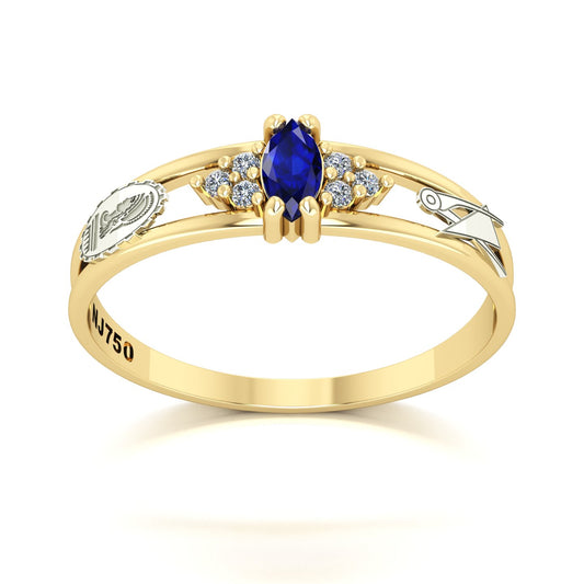 Anel de Formatura de Engenharia Civil Eternus II Ouro 18k
