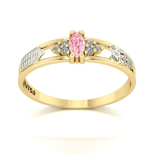 Anel de Formatura de Ciências Contábeis Eternus II Ouro 18k