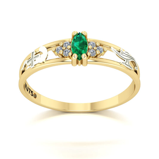 Anel de Formatura de Enfermagem Eternus II Ouro 18k