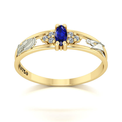 Anel de Formatura de Engenharia de Produção Eternus II Ouro 18k