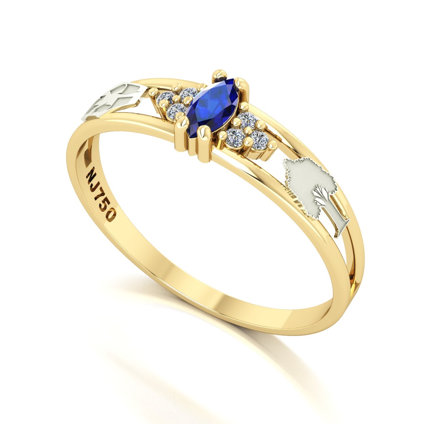 Anel de Formatura de Engenharia Ambiental Eternus II Ouro 18k