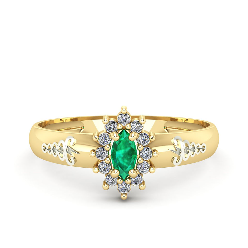 Anel de Formatura de Fisioterapia Evermore III Ouro 18k