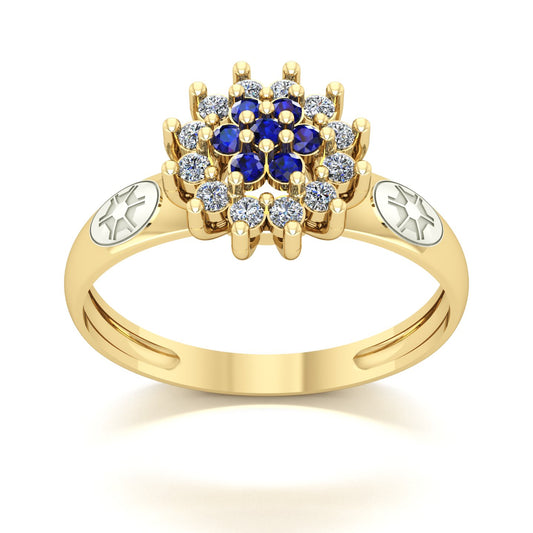 Anel de Formatura de Engenharia Agronômica Flower Ouro 18k