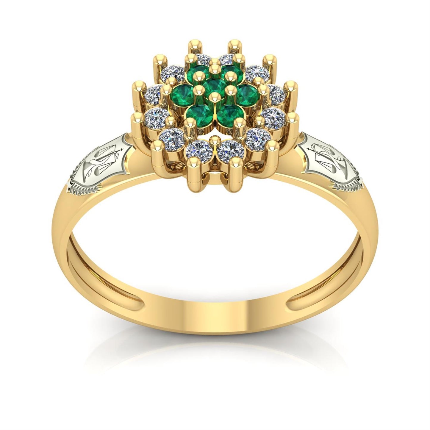 Anel de Formatura de Nutrição Flower Ouro 18k