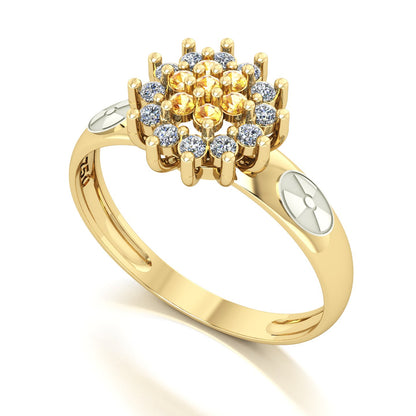 Anel de Formatura de Radiologia Flower Ouro 18k