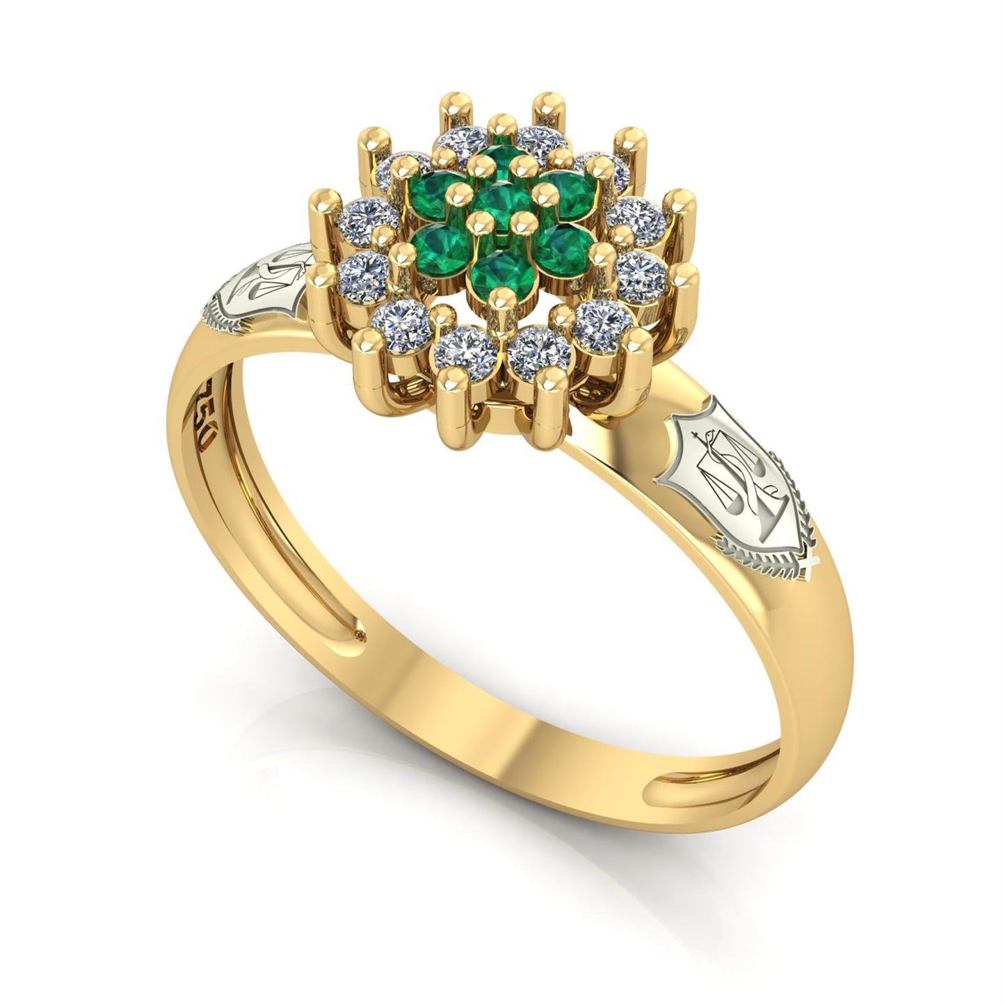 Anel de Formatura de Nutrição Flower Ouro 18k