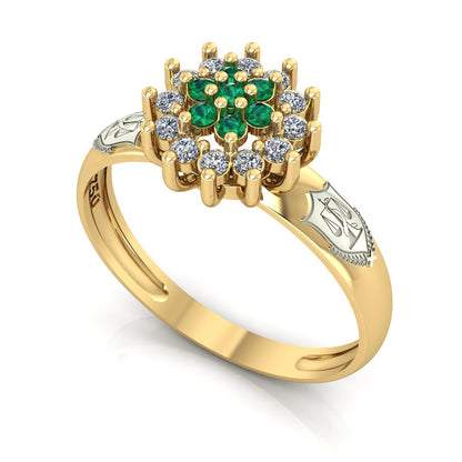 Anel de Formatura de Nutrição Flower Ouro 18k
