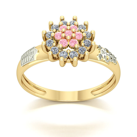 Anel de Formatura de Ciências Contábeis Flower Ouro 18k