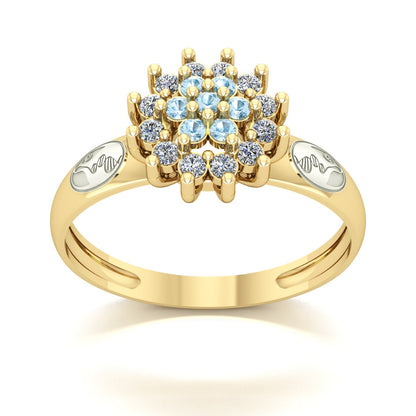 Anel de Formatura de Biologia Flower Ouro 18k