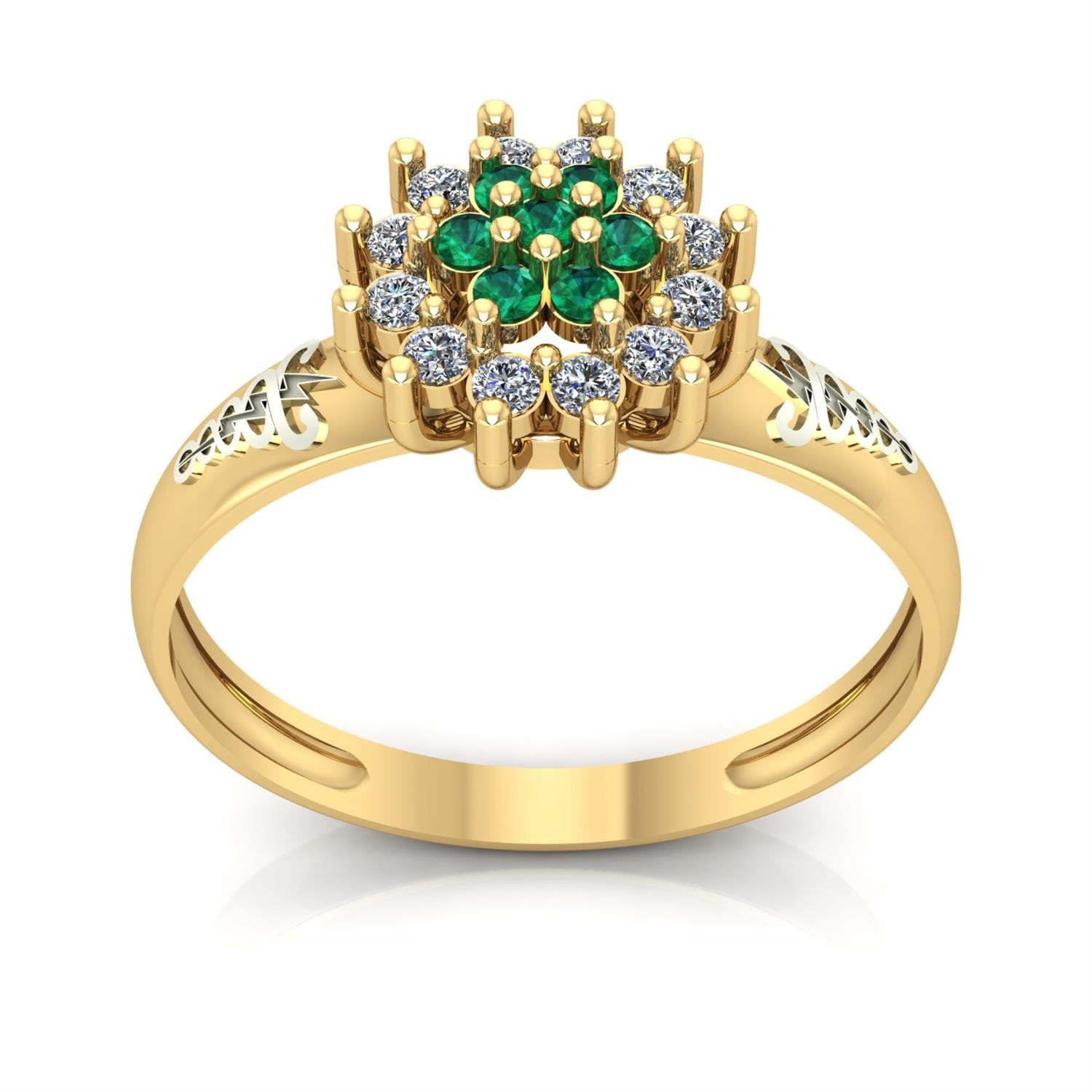 Anel de Formatura de Fisioterapia Flower Ouro 18k