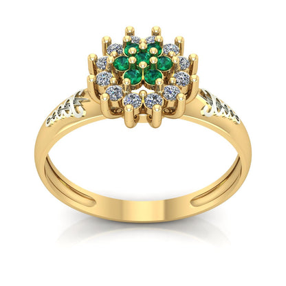 Anel de Formatura de Fisioterapia Flower Ouro 18k