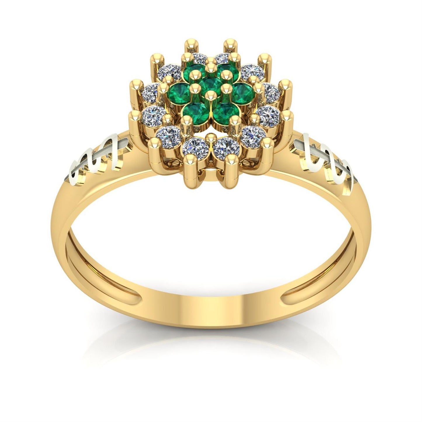 Anel de Formatura de Medicina Flower Ouro 18k