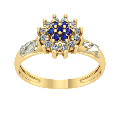 Anel de Formatura de Engenharia de Produção Flower Ouro 18k