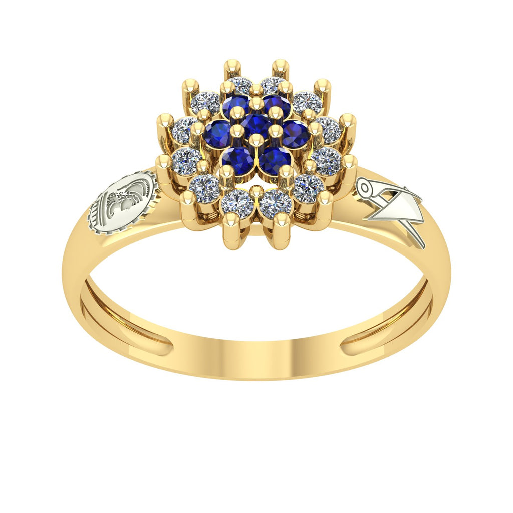 Anel de Formatura de Engenharia Civil Flower Ouro 18k