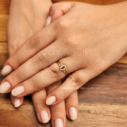 Anel de Formatura de Odontologia Lovely Ouro 18k