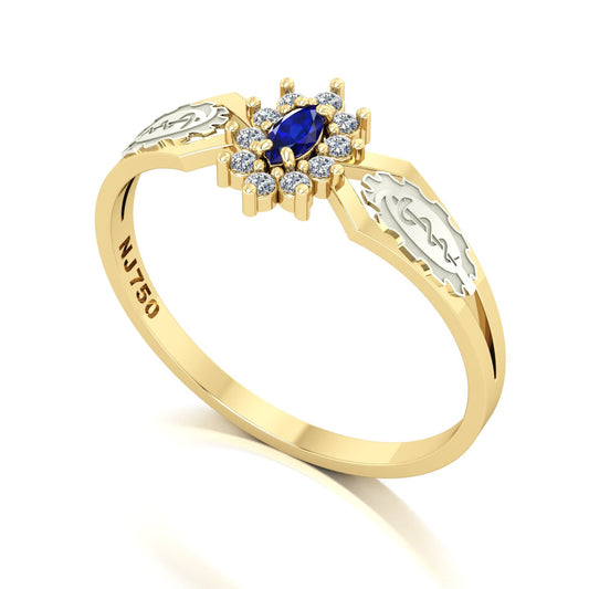 Anel de Formatura de Engenharia Biomedica Lovely Ouro 18k