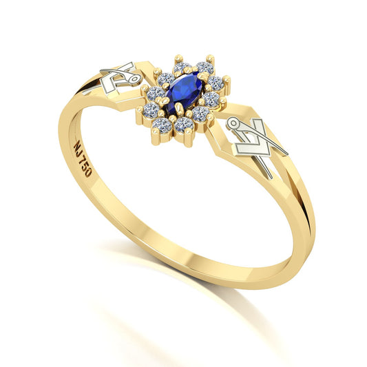 Anel de Formatura de Arquitetura Lovely Ouro 18k