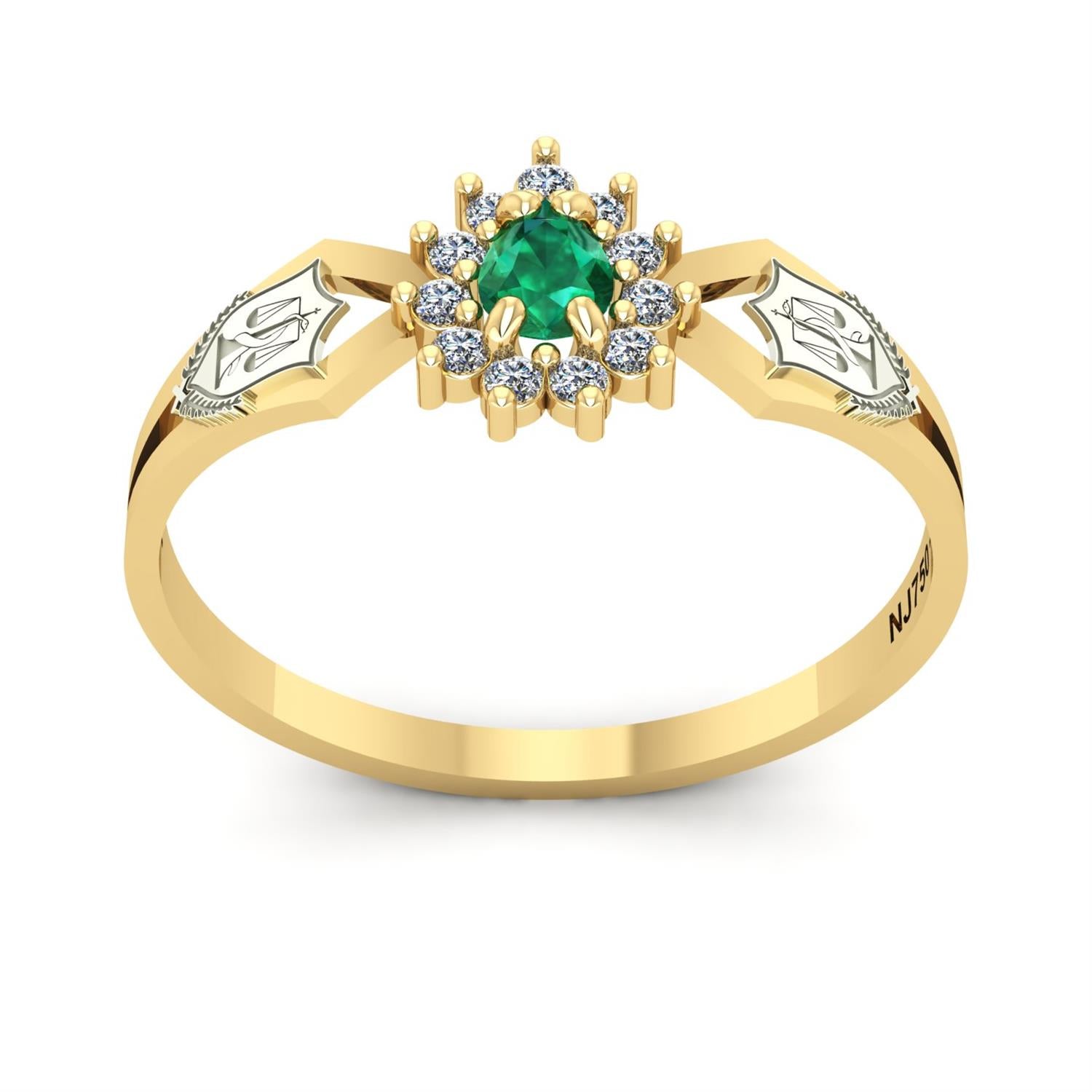 Anel de Formatura de Nutrição Lovely III Ouro 18k